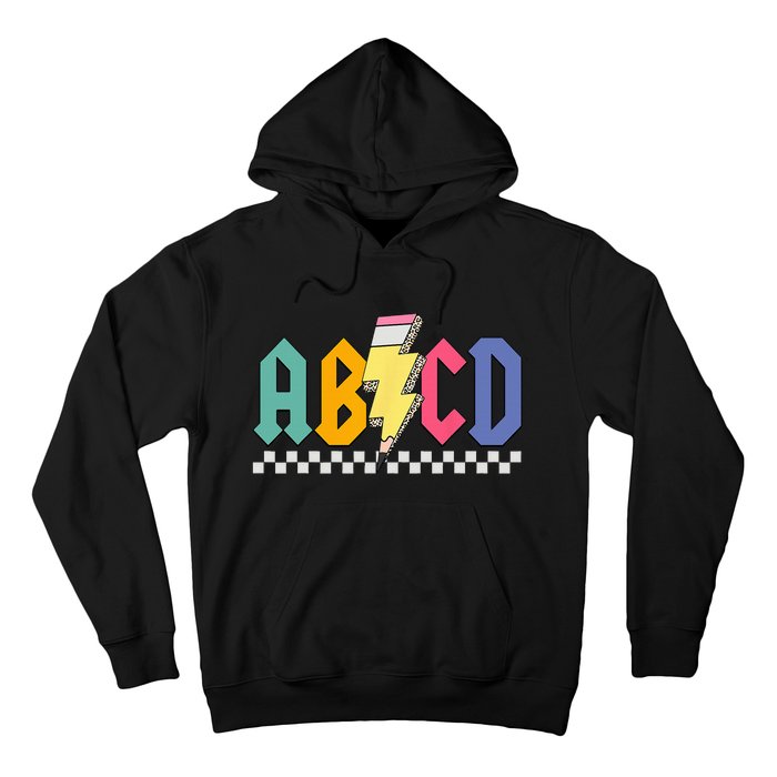 Lightning Pencil Rockn Roll ABCD Back To School Teacher Hoodie