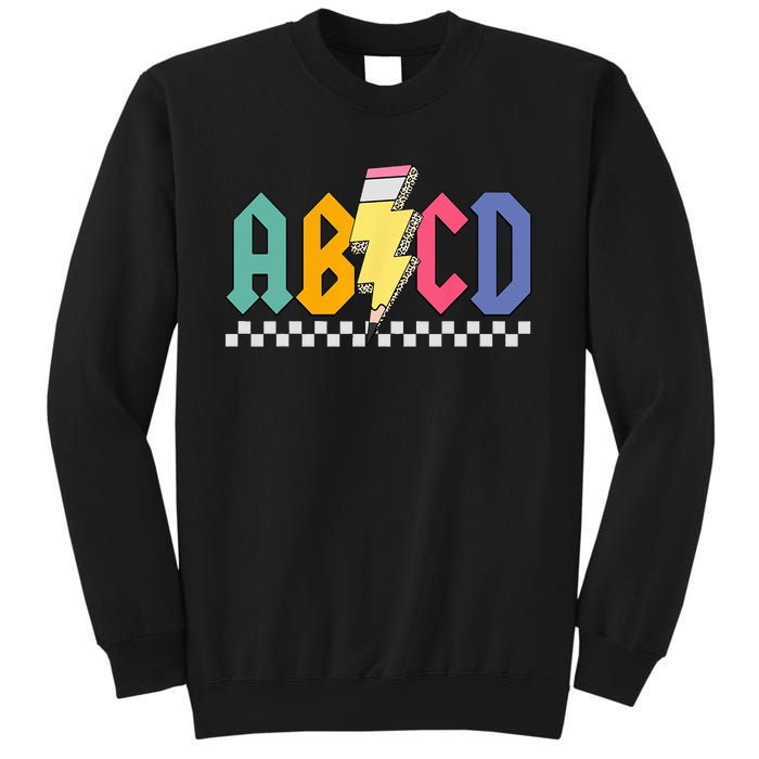 Lightning Pencil Rockn Roll ABCD Back To School Teacher Sweatshirt