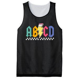 Lightning Pencil Rockn Roll ABCD Back To School Teacher Mesh Reversible Basketball Jersey Tank