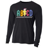 Lightning Pencil Rockn Roll ABCD Back To School Teacher Cooling Performance Long Sleeve Crew