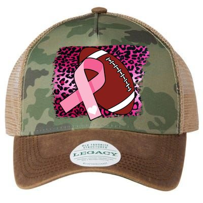 Leopard Pink Ribbon Breast Cancer Football Legacy Tie Dye Trucker Hat