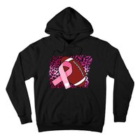 Leopard Pink Ribbon Breast Cancer Football Hoodie