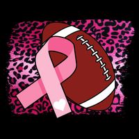 Leopard Pink Ribbon Breast Cancer Football Tall T-Shirt