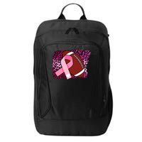 Leopard Pink Ribbon Breast Cancer Football City Backpack