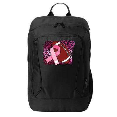 Leopard Pink Ribbon Breast Cancer Football City Backpack