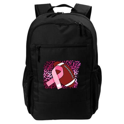 Leopard Pink Ribbon Breast Cancer Football Backpack