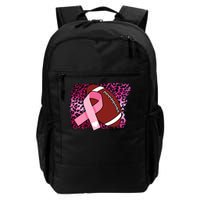 Leopard Pink Ribbon Breast Cancer Football Daily Commute Backpack