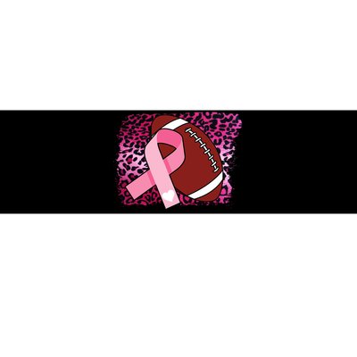 Leopard Pink Ribbon Breast Cancer Football Bumper Sticker