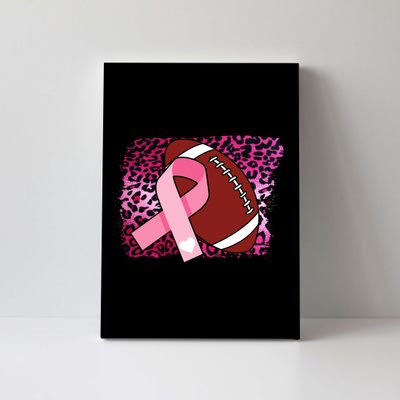 Leopard Pink Ribbon Breast Cancer Football Canvas