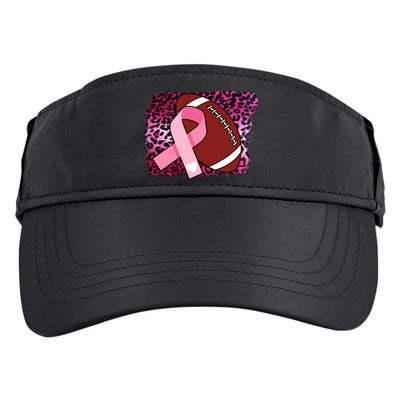 Leopard Pink Ribbon Breast Cancer Football Adult Drive Performance Visor