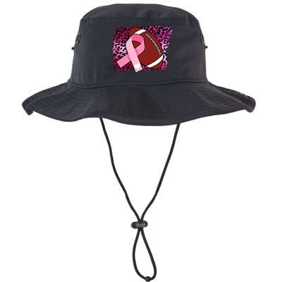 Leopard Pink Ribbon Breast Cancer Football Bucket Hat