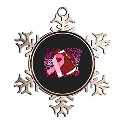 Leopard Pink Ribbon Breast Cancer Football Metallic Star Ornament