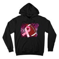 Leopard Pink Ribbon Breast Cancer Football Tall Hoodie