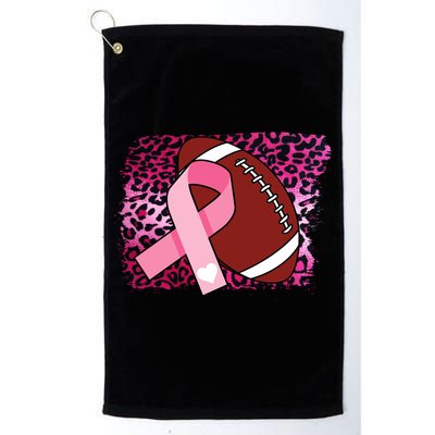 Leopard Pink Ribbon Breast Cancer Football Platinum Collection Golf Towel