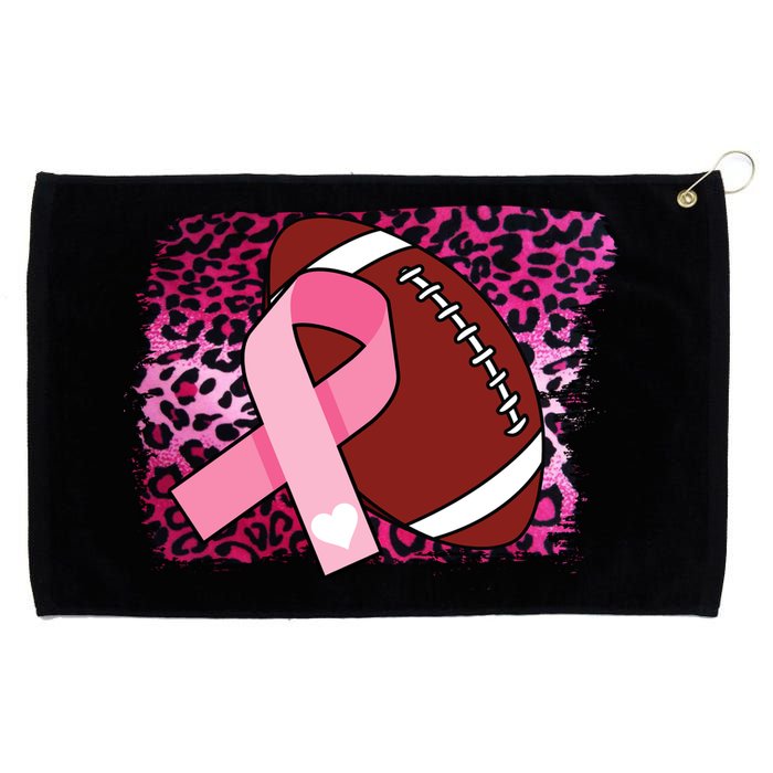 Leopard Pink Ribbon Breast Cancer Football Grommeted Golf Towel