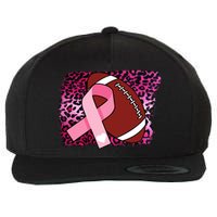 Leopard Pink Ribbon Breast Cancer Football Wool Snapback Cap