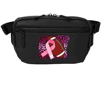 Leopard Pink Ribbon Breast Cancer Football Crossbody Pack