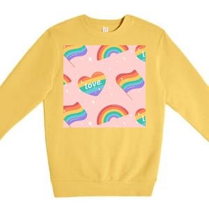 Love Pride Rainbow Flag Premium Crewneck Sweatshirt