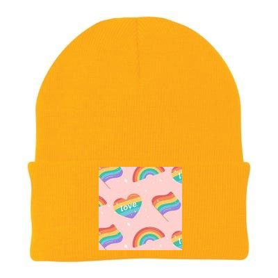 Love Pride Rainbow Flag Knit Cap Winter Beanie