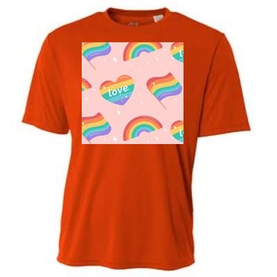 Love Pride Rainbow Flag Cooling Performance Crew T-Shirt