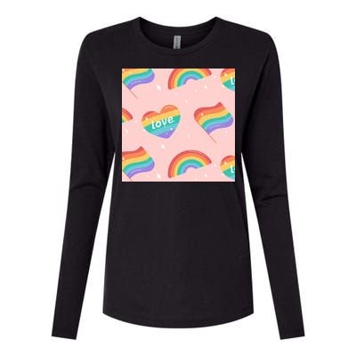 Love Pride Rainbow Flag Womens Cotton Relaxed Long Sleeve T-Shirt