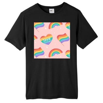 Love Pride Rainbow Flag Tall Fusion ChromaSoft Performance T-Shirt