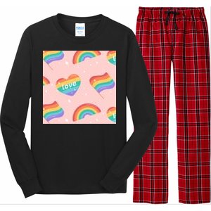 Love Pride Rainbow Flag Long Sleeve Pajama Set