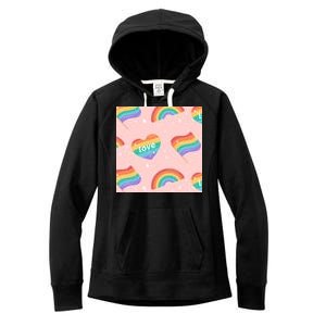 Love Pride Rainbow Flag Women's Fleece Hoodie