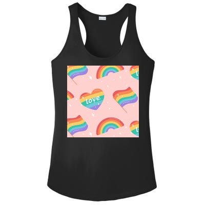 Love Pride Rainbow Flag Ladies PosiCharge Competitor Racerback Tank