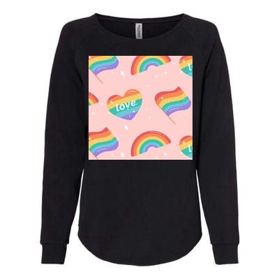 Love Pride Rainbow Flag Womens California Wash Sweatshirt