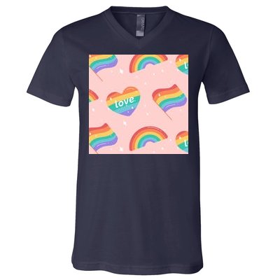 Love Pride Rainbow Flag V-Neck T-Shirt