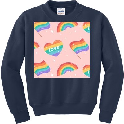 Love Pride Rainbow Flag Kids Sweatshirt