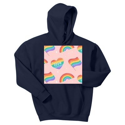 Love Pride Rainbow Flag Kids Hoodie