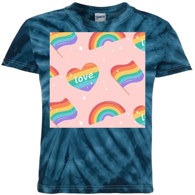 Love Pride Rainbow Flag Kids Tie-Dye T-Shirt