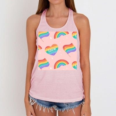 Love Pride Rainbow Flag Women's Knotted Racerback Tank