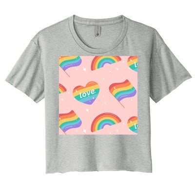 Love Pride Rainbow Flag Women's Crop Top Tee