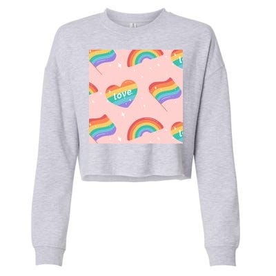 Love Pride Rainbow Flag Cropped Pullover Crew