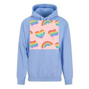 Love Pride Rainbow Flag Unisex Surf Hoodie