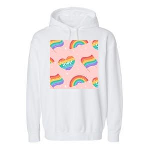 Love Pride Rainbow Flag Garment-Dyed Fleece Hoodie