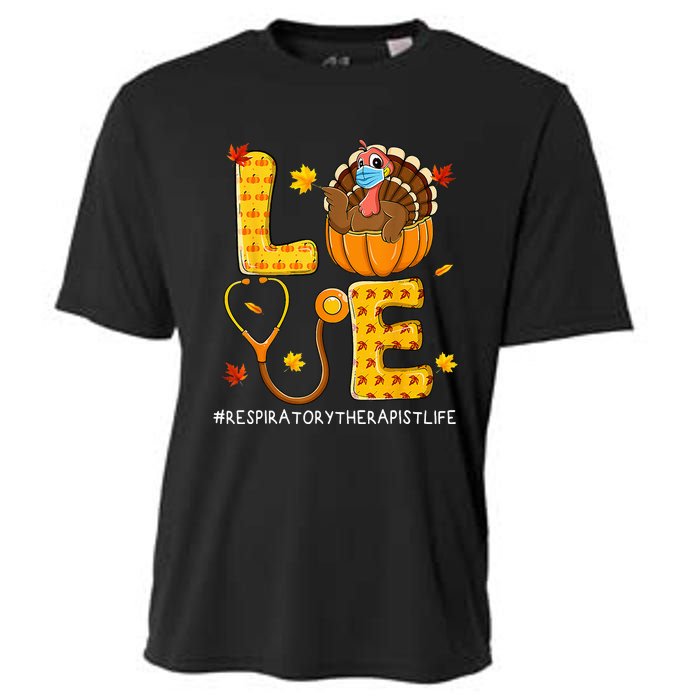 Love Physical Respiratory Therapist Life Thanksgiving Turkey Cooling Performance Crew T-Shirt