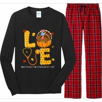 Love Physical Respiratory Therapist Life Thanksgiving Turkey Long Sleeve Pajama Set