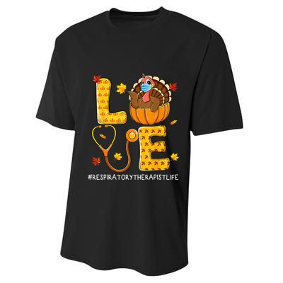 Love Physical Respiratory Therapist Life Thanksgiving Turkey Performance Sprint T-Shirt