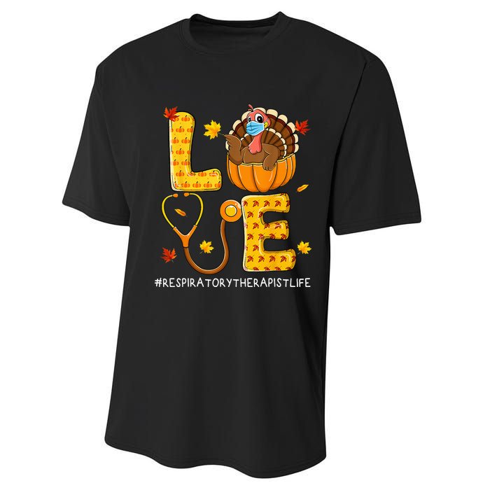 Love Physical Respiratory Therapist Life Thanksgiving Turkey Performance Sprint T-Shirt