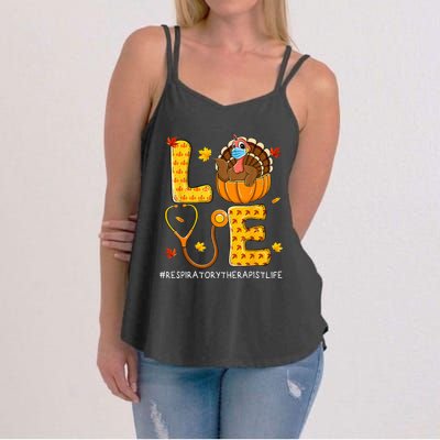 Love Physical Respiratory Therapist Life Thanksgiving Turkey Women's Strappy Tank