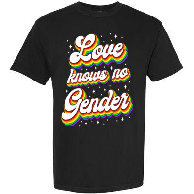 Lgbt Pride Rainbow Love Knows No Gender Gift Garment-Dyed Heavyweight T-Shirt