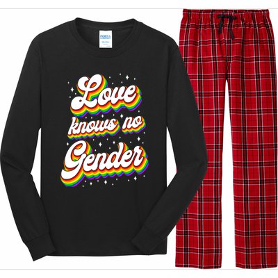 Lgbt Pride Rainbow Love Knows No Gender Gift Long Sleeve Pajama Set