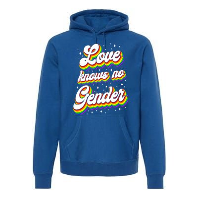 Lgbt Pride Rainbow Love Knows No Gender Gift Premium Hoodie