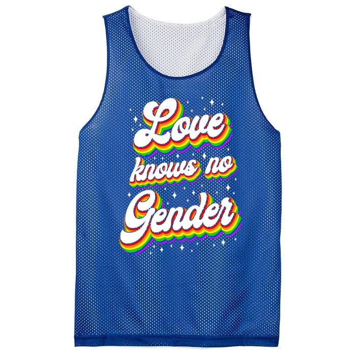 Lgbt Pride Rainbow Love Knows No Gender Gift Mesh Reversible Basketball Jersey Tank