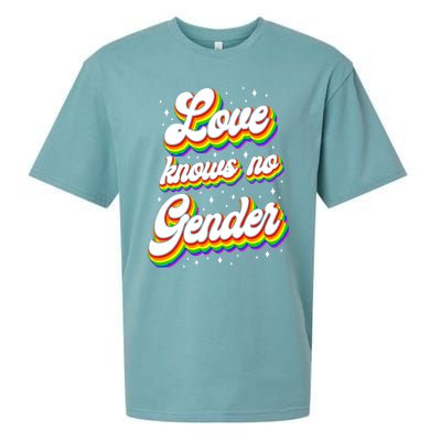 Lgbt Pride Rainbow Love Knows No Gender Gift Sueded Cloud Jersey T-Shirt