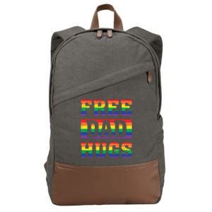 Lgbt Pride Rainbow Free Dad Hugs Fathers Day Gift Cotton Canvas Backpack